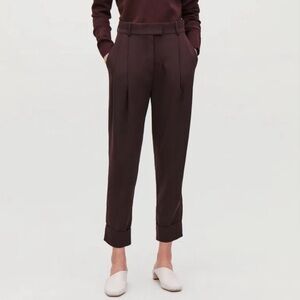 Cos Pleated Cuffed Trousers Pants Chocolate Brown Size EU 36 Small
US 6